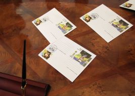 Presentation of artistic postage stamp "For Honor" For the glory! For the people!"