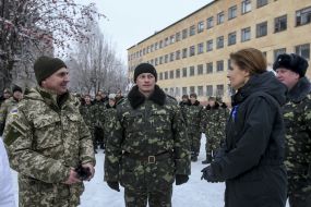 Marina Poroshenko during a meeting with the military