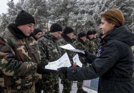 Marina Poroshenko during a meeting with the military