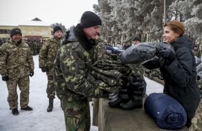 Marina Poroshenko during a meeting with the military