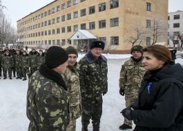 Marina Poroshenko during a meeting with the military