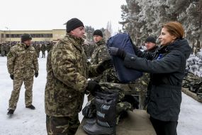 Marina Poroshenko during a meeting with the military