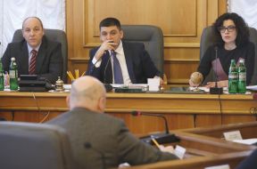 Владимир Гройсман, Андрей Парубий и Оксана Сыроед