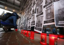 The protest action near the "Inter" office