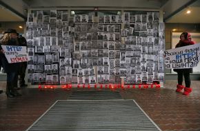 The protest action near the "Inter" office