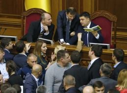 Blocking tribune of parliament