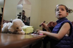 Aleksandra Chernenko in the dressing room