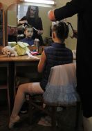 Aleksandra Chernenko in the dressing room