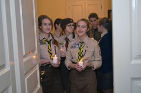 Scouts keep the lamp of fire Bethlehem Peace