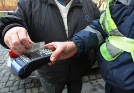 The driver pays the penalty through the mobile terminal