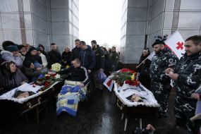 Farewell ceremony with dead soldiers of "Aydar"