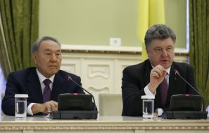 Petr Poroshenko and Nursultan Nazarbayev