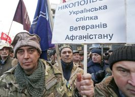 Mass protest of veterans