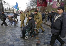 Mass protest of veterans