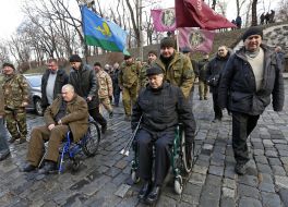 Mass protest of veterans