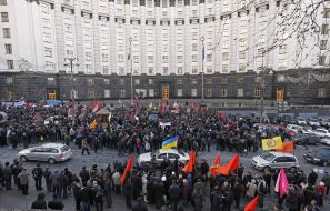 Mass protest of veterans