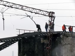 Blew up a railway bridge