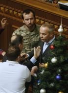 Scuffle in the session hall of the Ukrainian Parliament