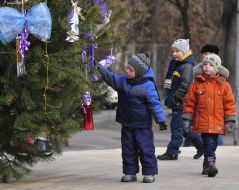 Opening of the Christmas tree in the park named. Kotlyarevskogo