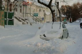 Сильный снегопад в Николаеве