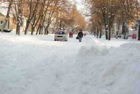 Сильный снегопад в Николаеве