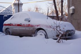 Сильный снегопад в Николаеве