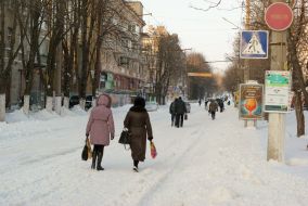 Сильный снегопад в Николаеве