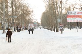 Сильный снегопад в Николаеве