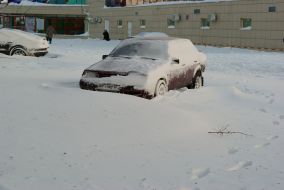 Сильный снегопад в Николаеве