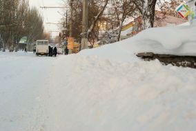 Сильный снегопад в Николаеве