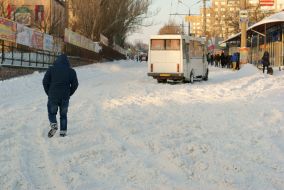 Сильный снегопад в Николаеве