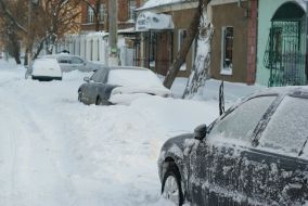 Сильный снегопад в Николаеве