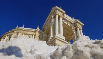 Сильный снегопад в Одессе
