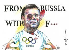 Caricature of Oleg Smal
