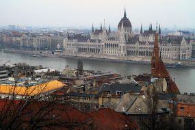 View of Danube River and the Hungarian Parliament building