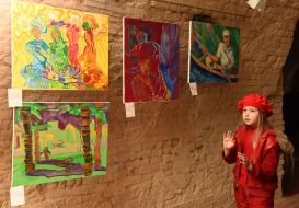 Exhibition of paintings on glass