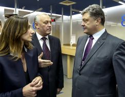Eka Zghuladze, Sergei Radutny and Petr Poroshenko