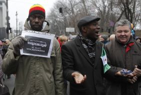 Marchers solidarity against terrorism