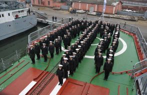 The crew of the frigate "Hetman Sahaidachny"