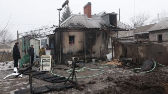 Последствия обстрела поселка Сартана