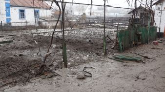 Последствия обстрела поселка Сартана