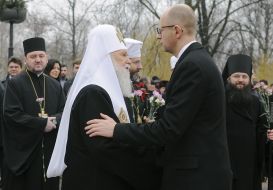 Arseniy Yatsenyuk and Patriarch Filaret