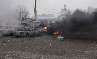 Burned cars