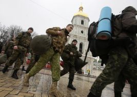 Soldiers of of the Azov regiment sent to the ATO area