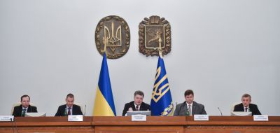Igor Rainin, Boris Lozhkyn, Petr Poroshenko, Igor Balut and Sergey Chernov