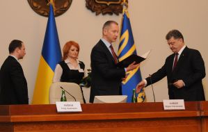 Boris Lozhkyn and Petr Poroshenko