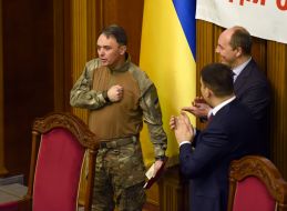 Igor Lapin, Andrey Parubiy and Vladimir Groysman
