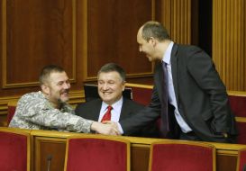 Yuri Bereza, Arsen Avakov and Andrey Parubyar