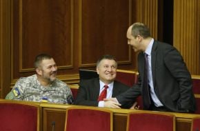 Yuri Bereza, Arsen Avakov and Andrey Parubyar
