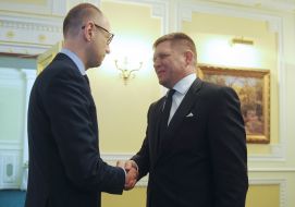 Arseniy Yatseniuk and Robert Fico